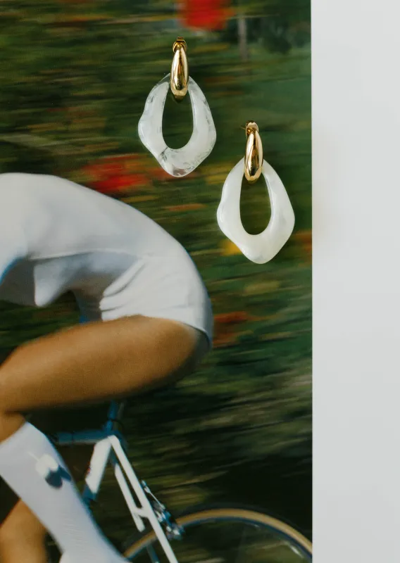 Sculpted Drop Earrings – Ivory Gold sold by Bibi & Kim