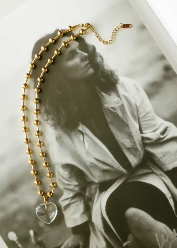 Heart Pendant Beaded Necklace sold by Bibi & Kim