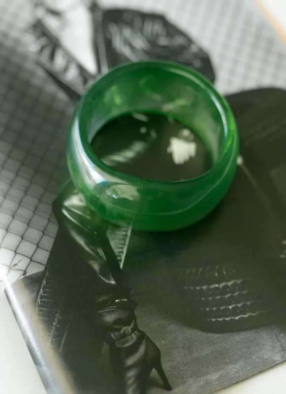 Sculpted Resin Bangle – Forest Veil sold by Bibi & Kim