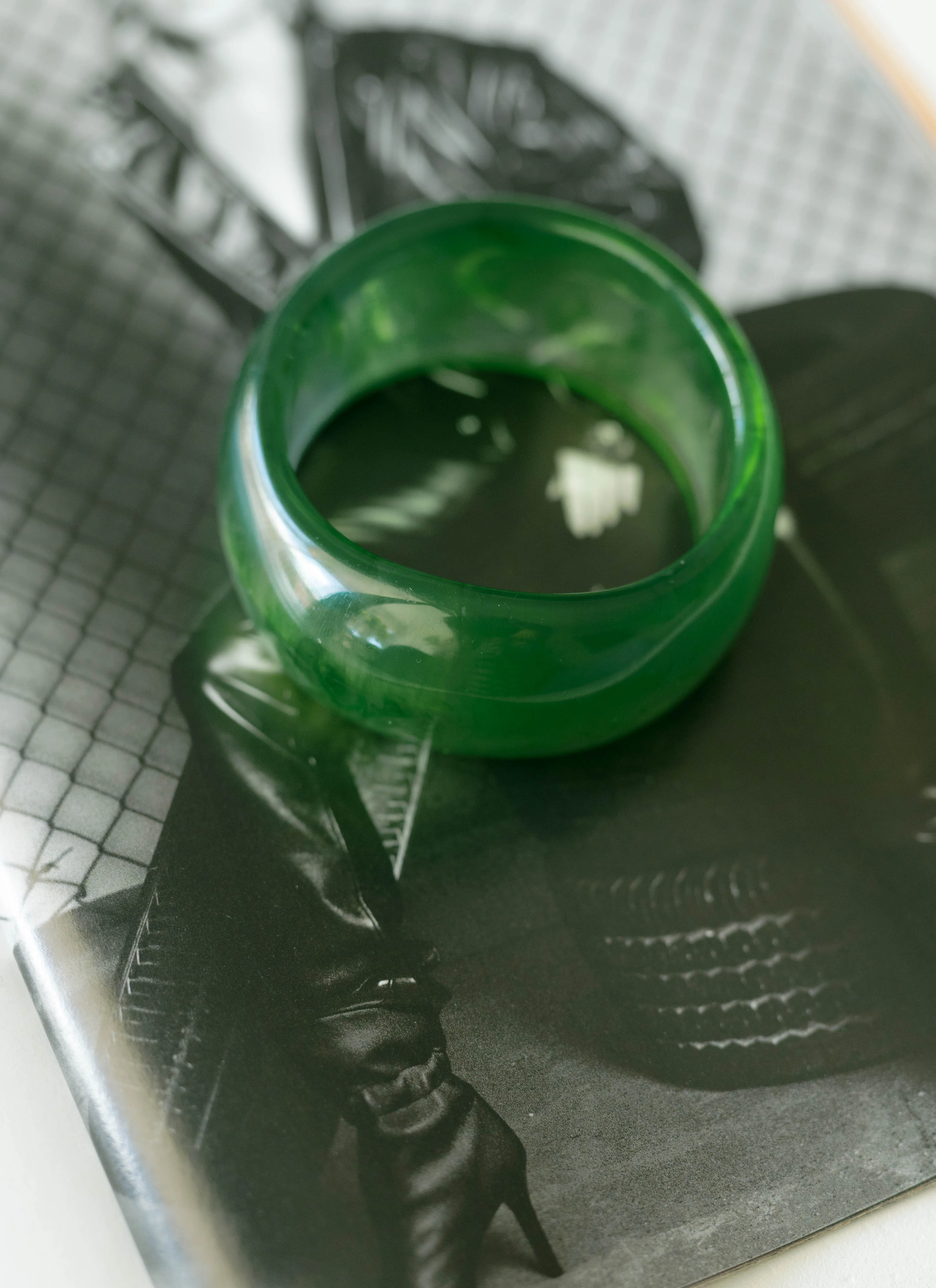 Sculpted Resin Bangle – Forest Veil sold by Bibi & Kim