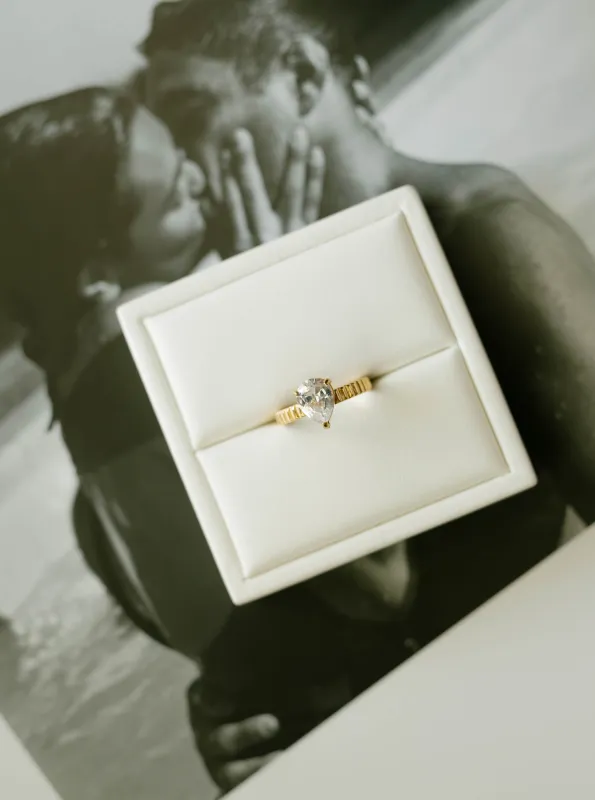 Teardrop Solitaire Ring sold by Bibi & Kim