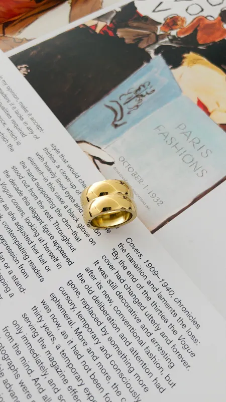 DOUBLE DOME BAND RING made by Bibi & Kim
