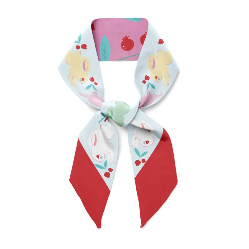 LINGONBERRY  CANDY BUNNIES - Twilly Ribbon Scarf sold by Centinelle