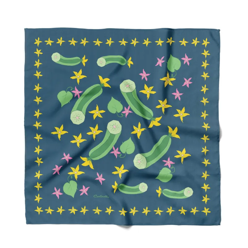 CUCUMBER BLOMMING -  Cotton Silk Bandana sold by Centinelle