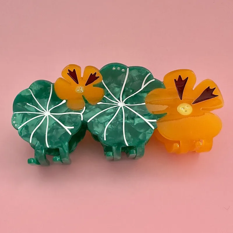 Nasturtium Garden Hair Claw sold by Centinelle