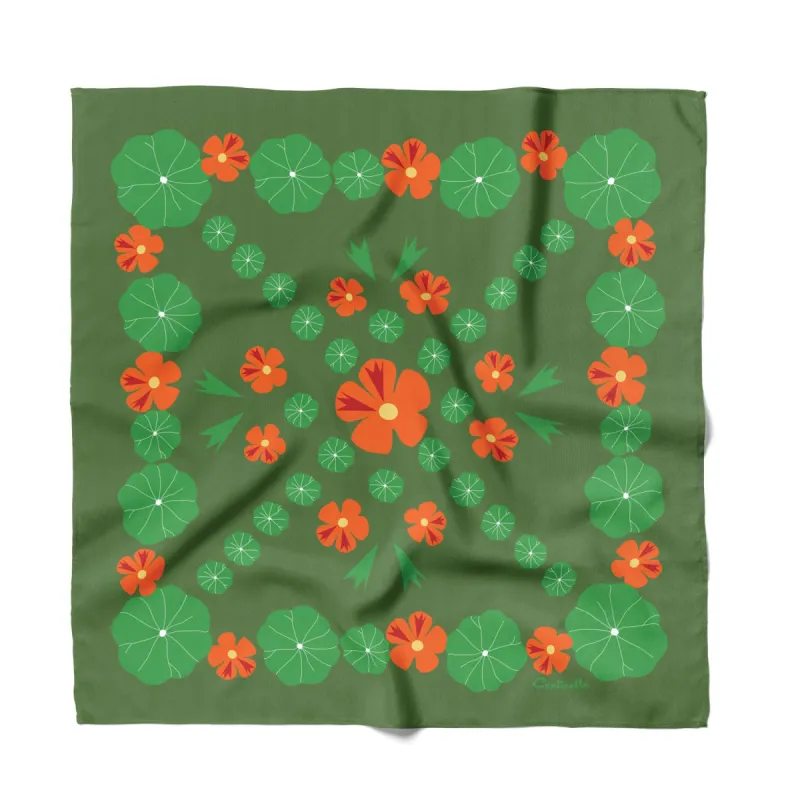 Nasturtium Garden Cotton Silk Bandana sold by Centinelle