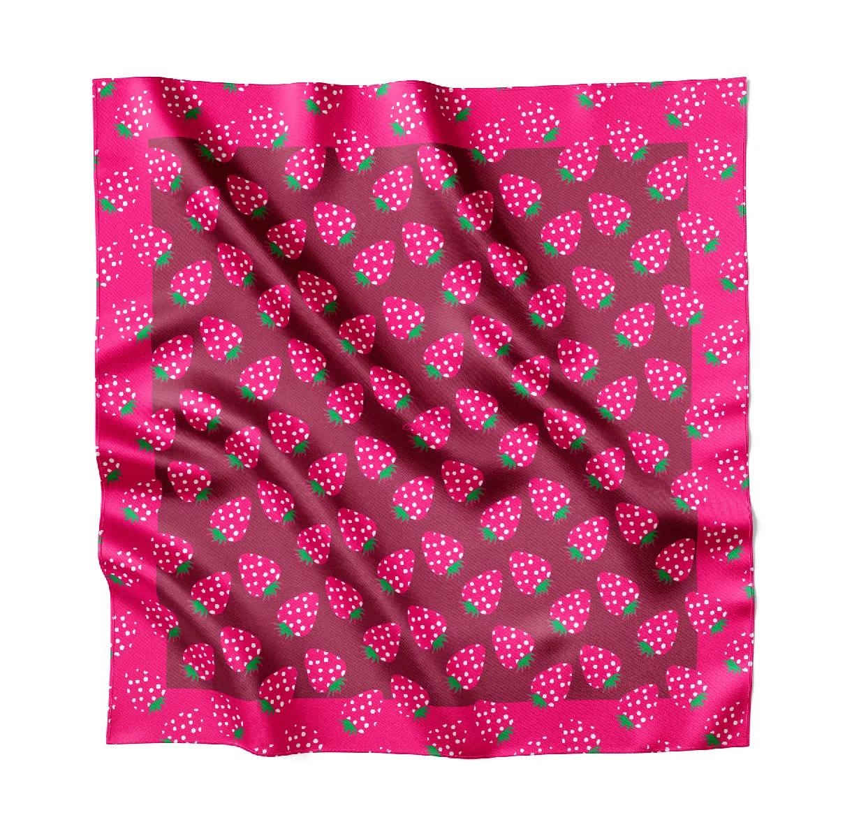 NEON STRAWBERRY - Silk Medium Square Scarf sold by Centinelle