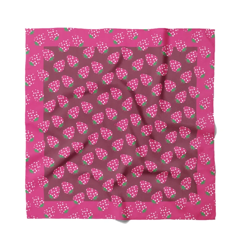 NEON STRAWBERRY -  Cotton Silk Bandana sold by Centinelle