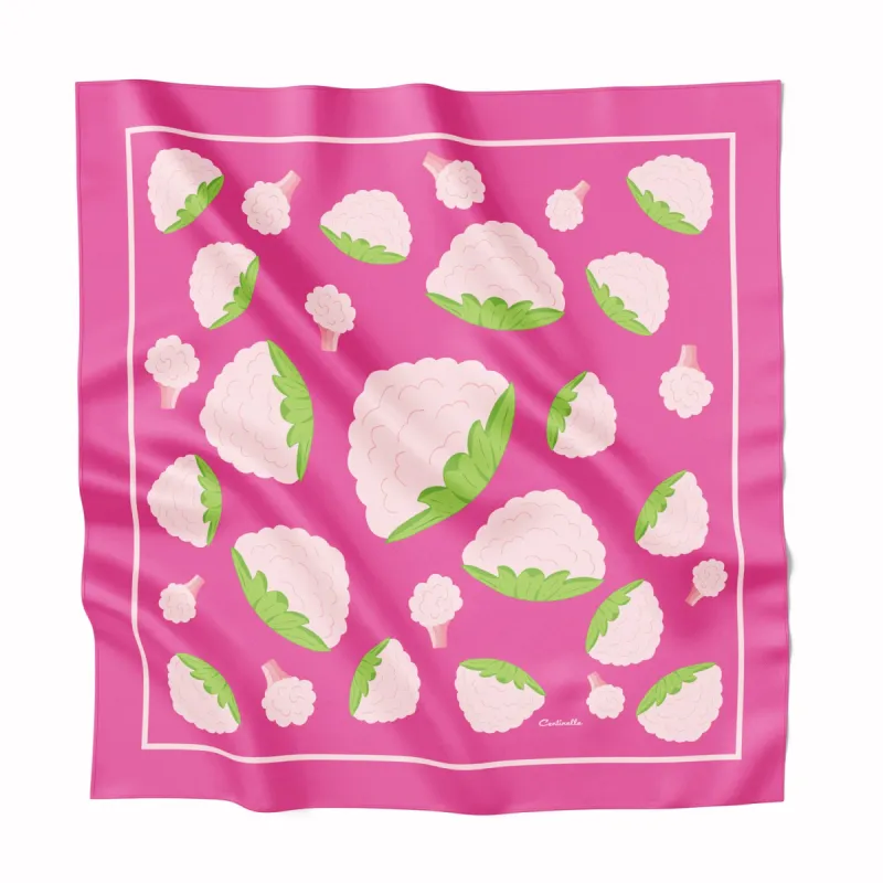 PINK CAULIFLOWER - Silk Medium Square Scarf sold by Centinelle