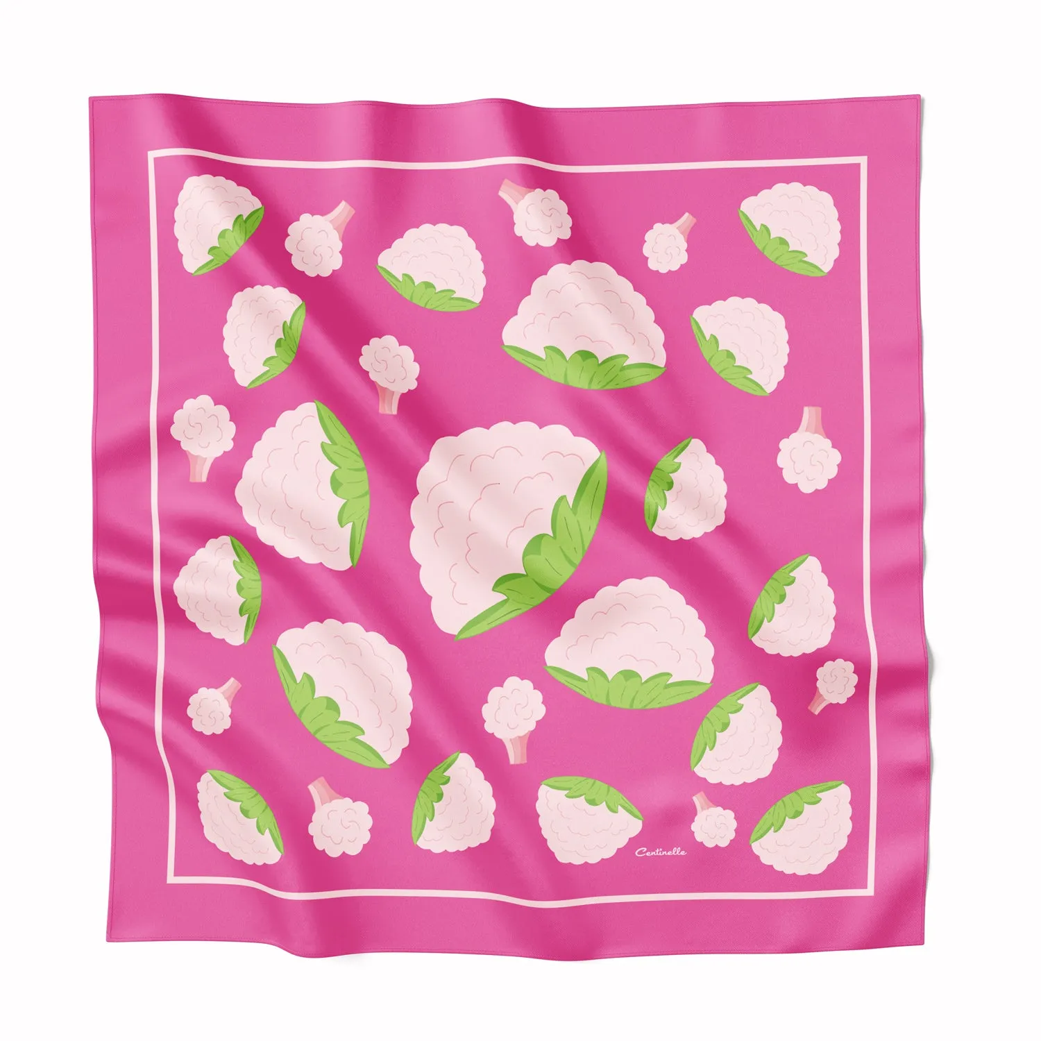PINK CAULIFLOWER - Silk Large Square Scarf sold by Centinelle