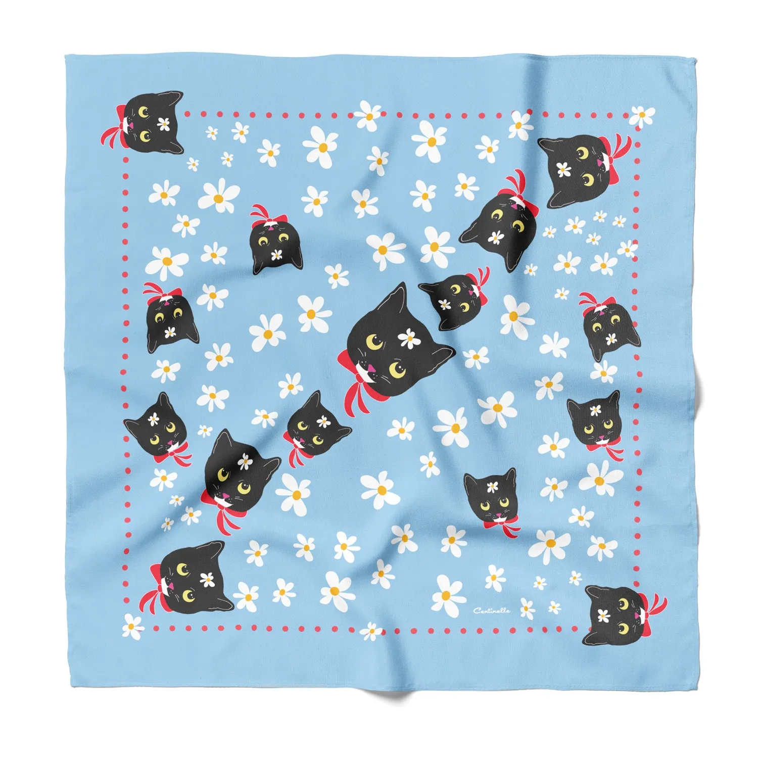 Naoko Cat Cotton Silk Bandana sold by Centinelle