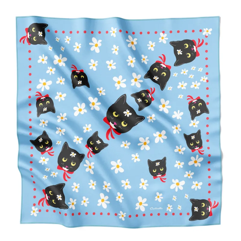 NAOKO CAT - Silk Medium Square Scarf sold by Centinelle