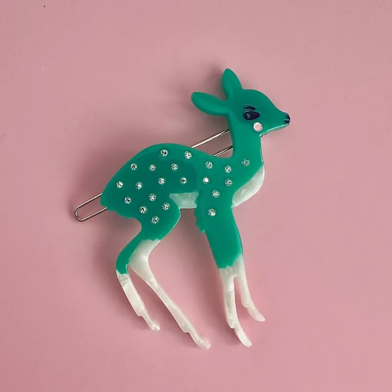 Deer Green Hair Clip sold by Centinelle