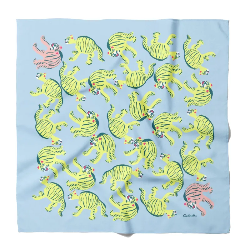 Nodding Tigers Cotton Silk Bandana sold by Centinelle