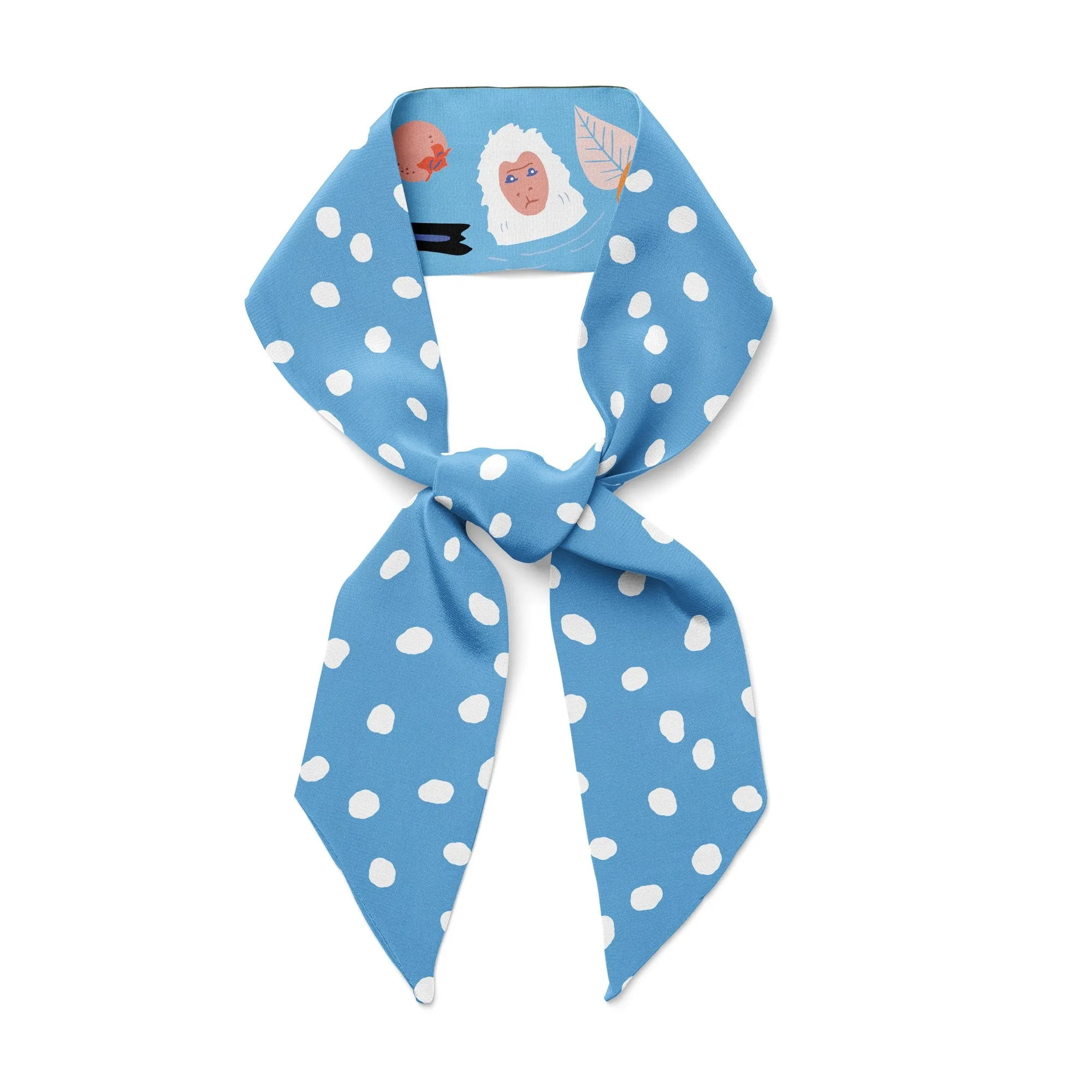Snow Monkey and Persimmons Twilly Ribbon Scarf sold by Centinelle product image thumbnail 3