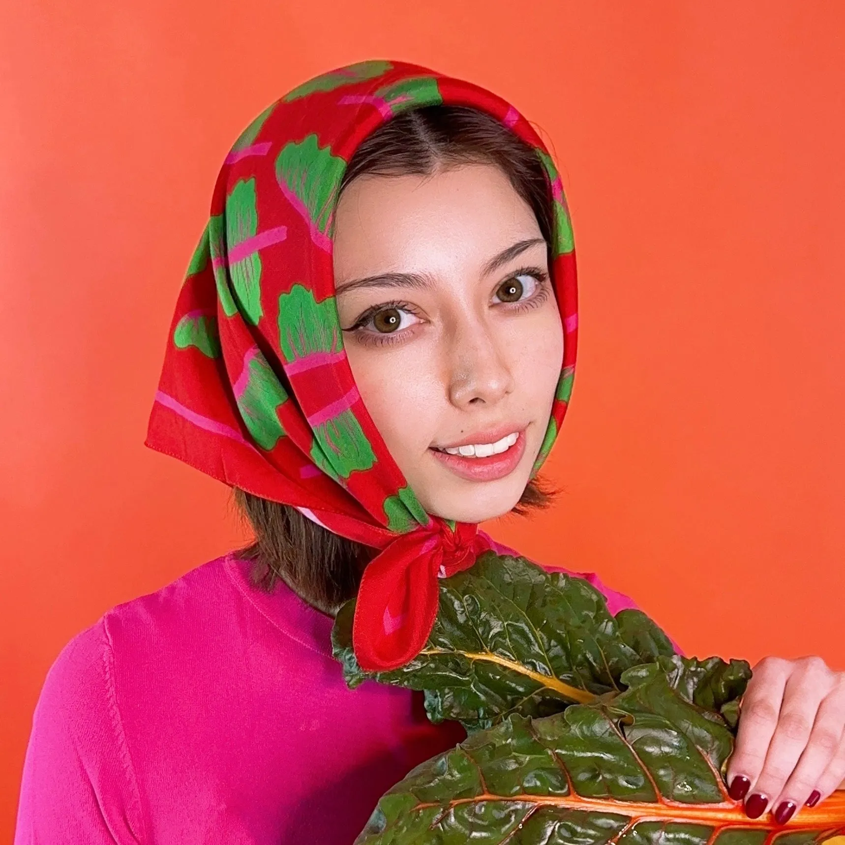Glowing Chard Cotton Silk Bandana sold by Centinelle product image thumbnail 3