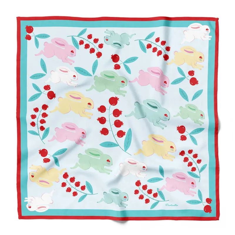 LINGONBERRY CANDY BUNNIES - Cotton Silk Bandana sold by Centinelle