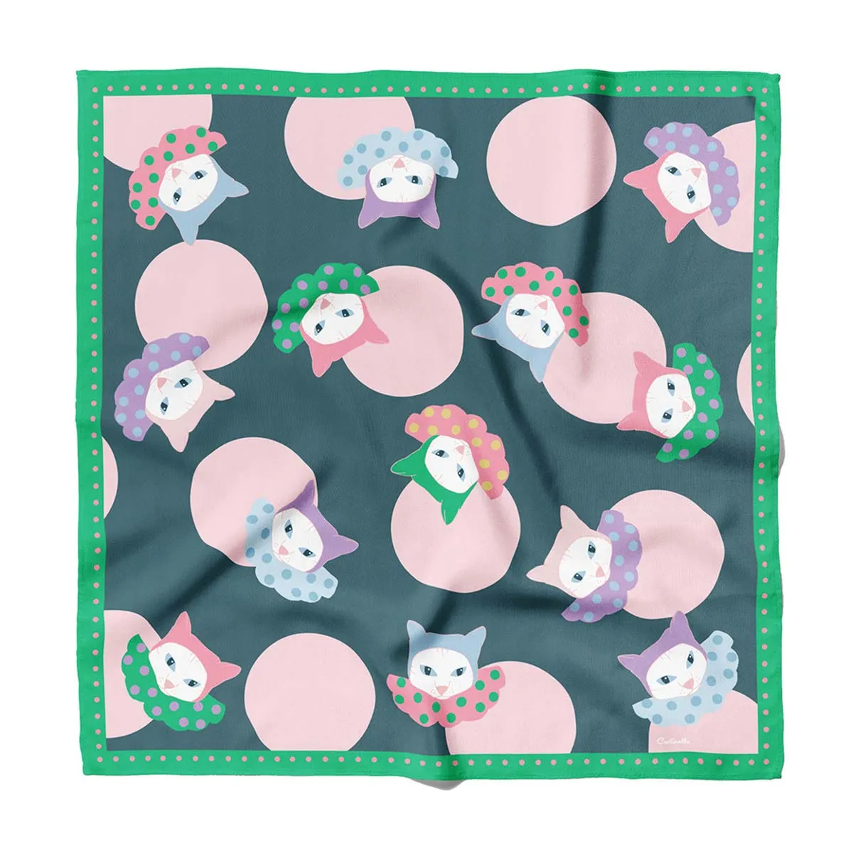 CAT CLOWN - Cotton Silk Bandana sold by Centinelle