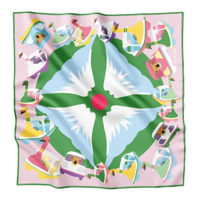 PEDAL BOATS IN JAPAN - Silk Medium Square Scarf sold by Centinelle