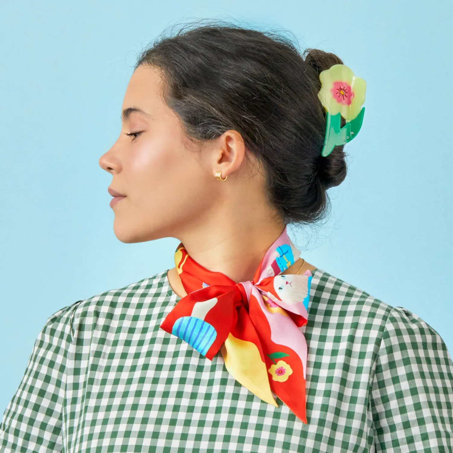 Cat Garden Gnome Twilly Ribbon Scarf sold by Centinelle product image thumbnail 3