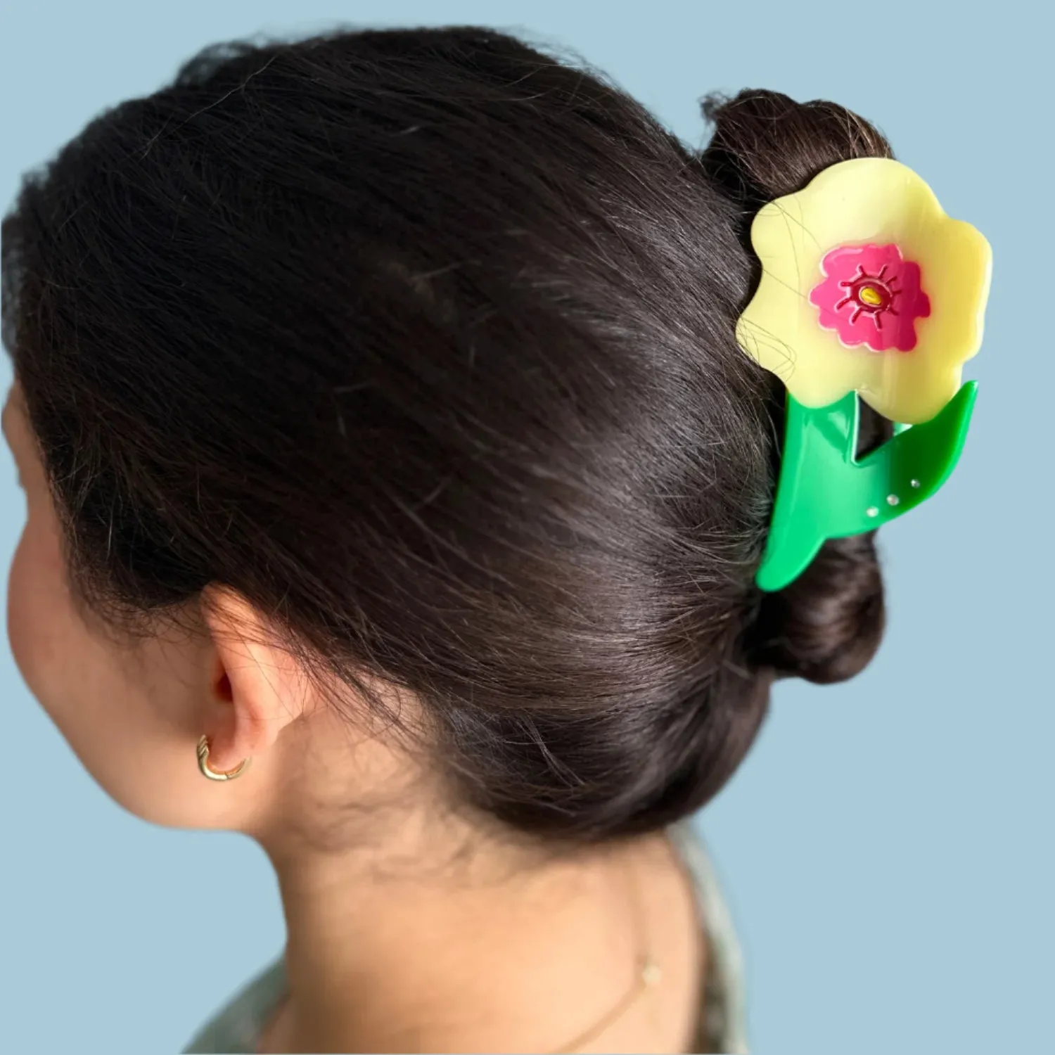 Neon Yellow Flower Hair Claw sold by Centinelle product image thumbnail 2