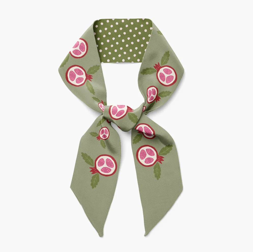 Pomegranate Twilly Ribbon Scarf sold by Centinelle