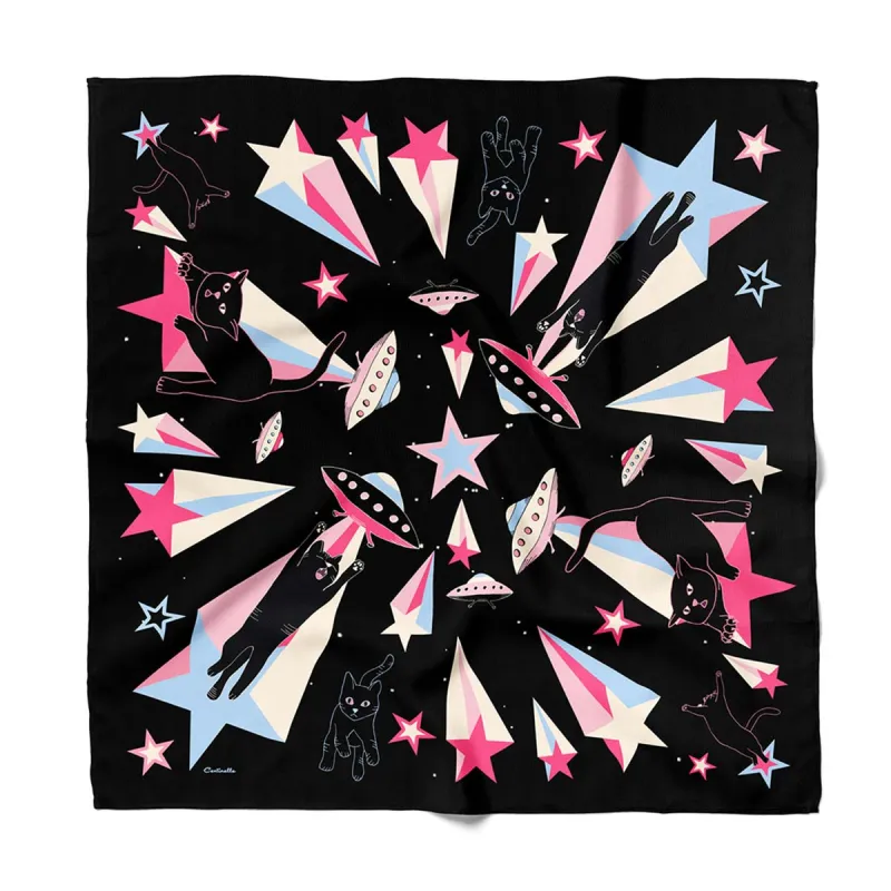 Cat Abduction Cotton Silk Bandana sold by Centinelle
