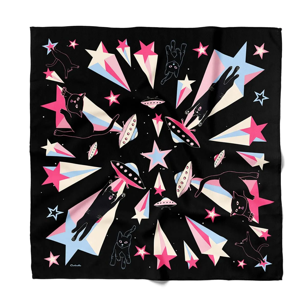 Cat Abduction Cotton Silk Bandana sold by Centinelle