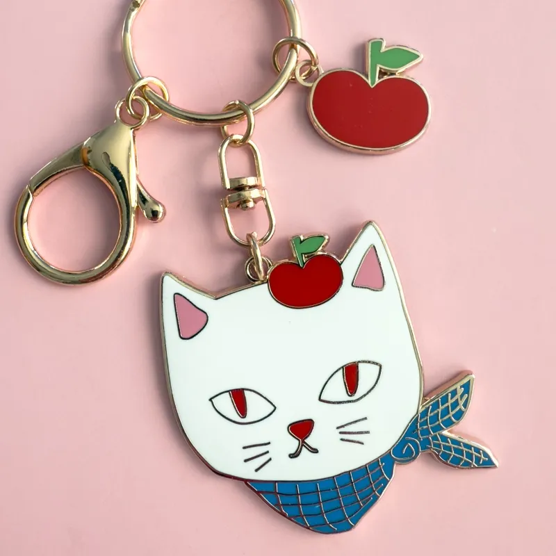 Apple Cat keychain Charm sold by Centinelle