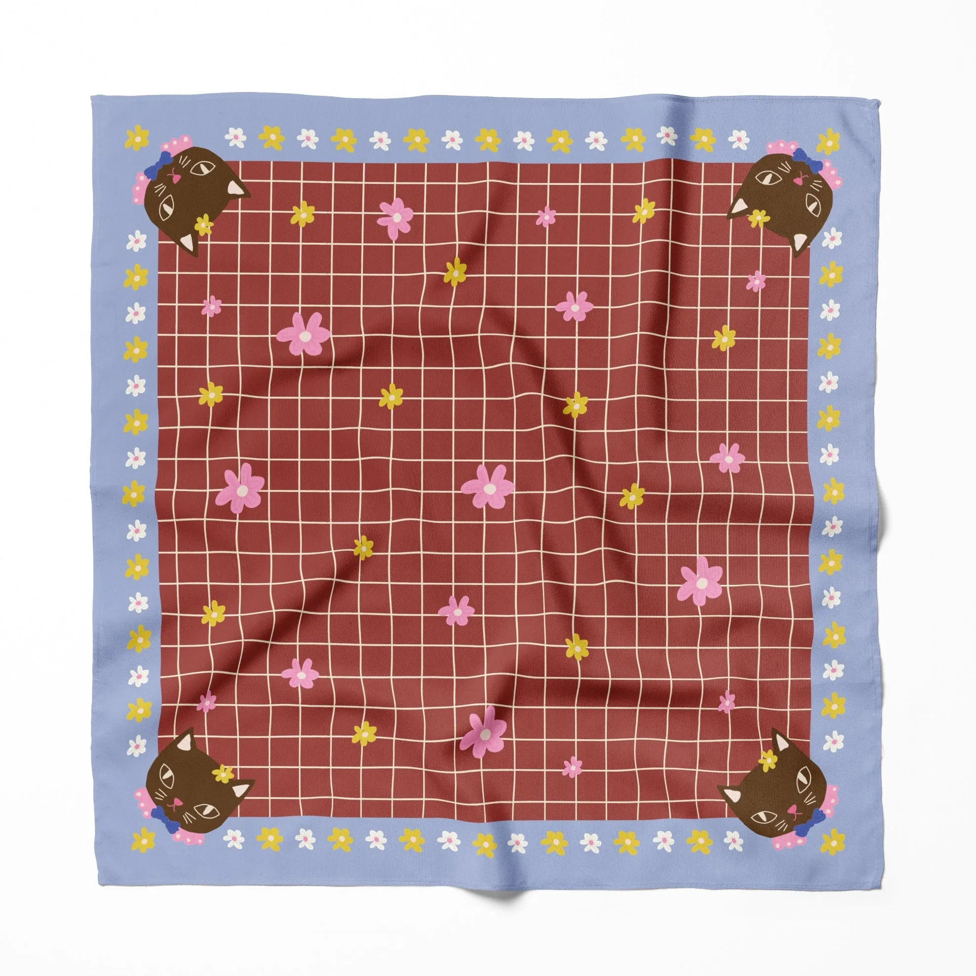Chat au Chocolat Cotton Silk Bandana sold by Centinelle