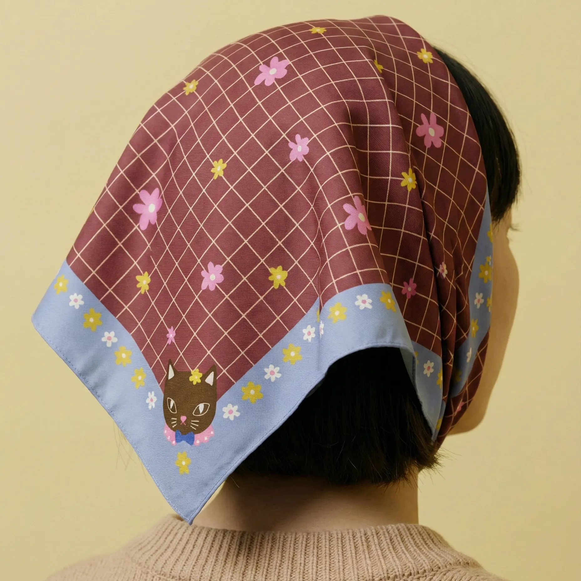Chat au Chocolat Cotton Silk Bandana sold by Centinelle product image thumbnail 2