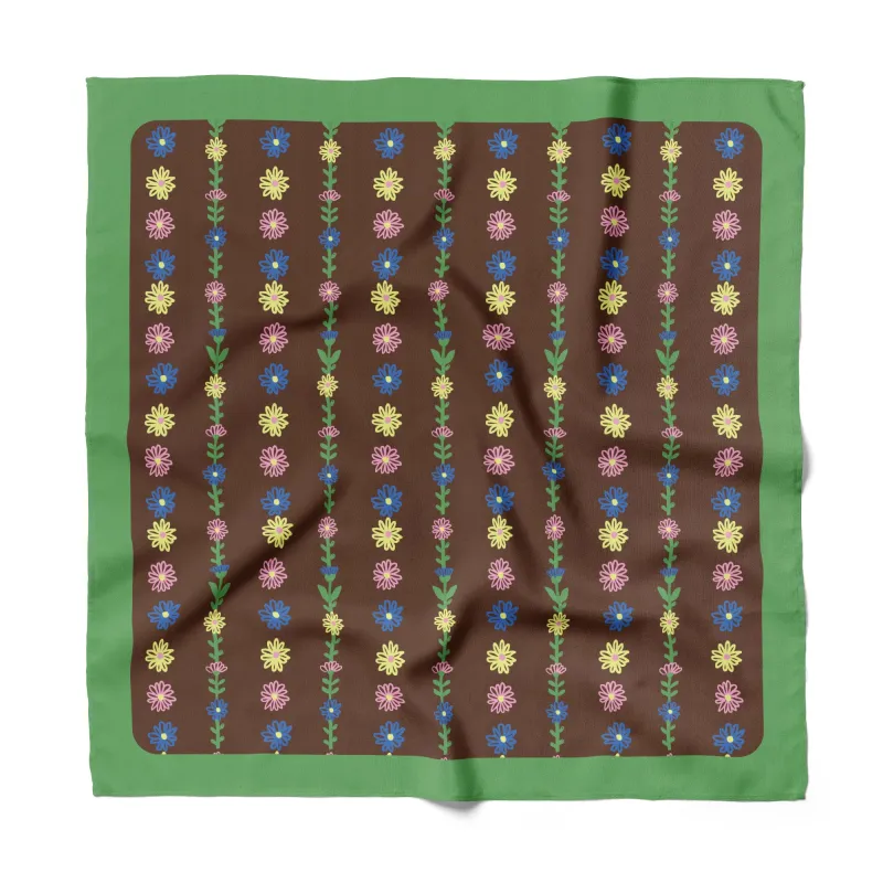 Tiny Flowers Cotton Silk Bandana sold by Centinelle