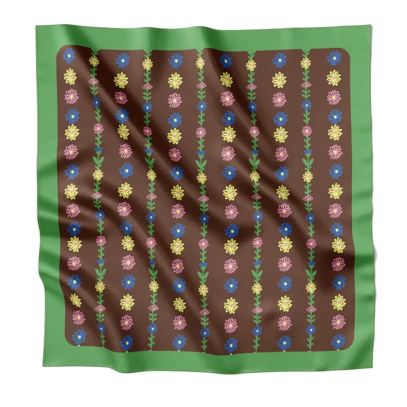 Tiny Flower Silk Medium Square Scarf made by Centinelle