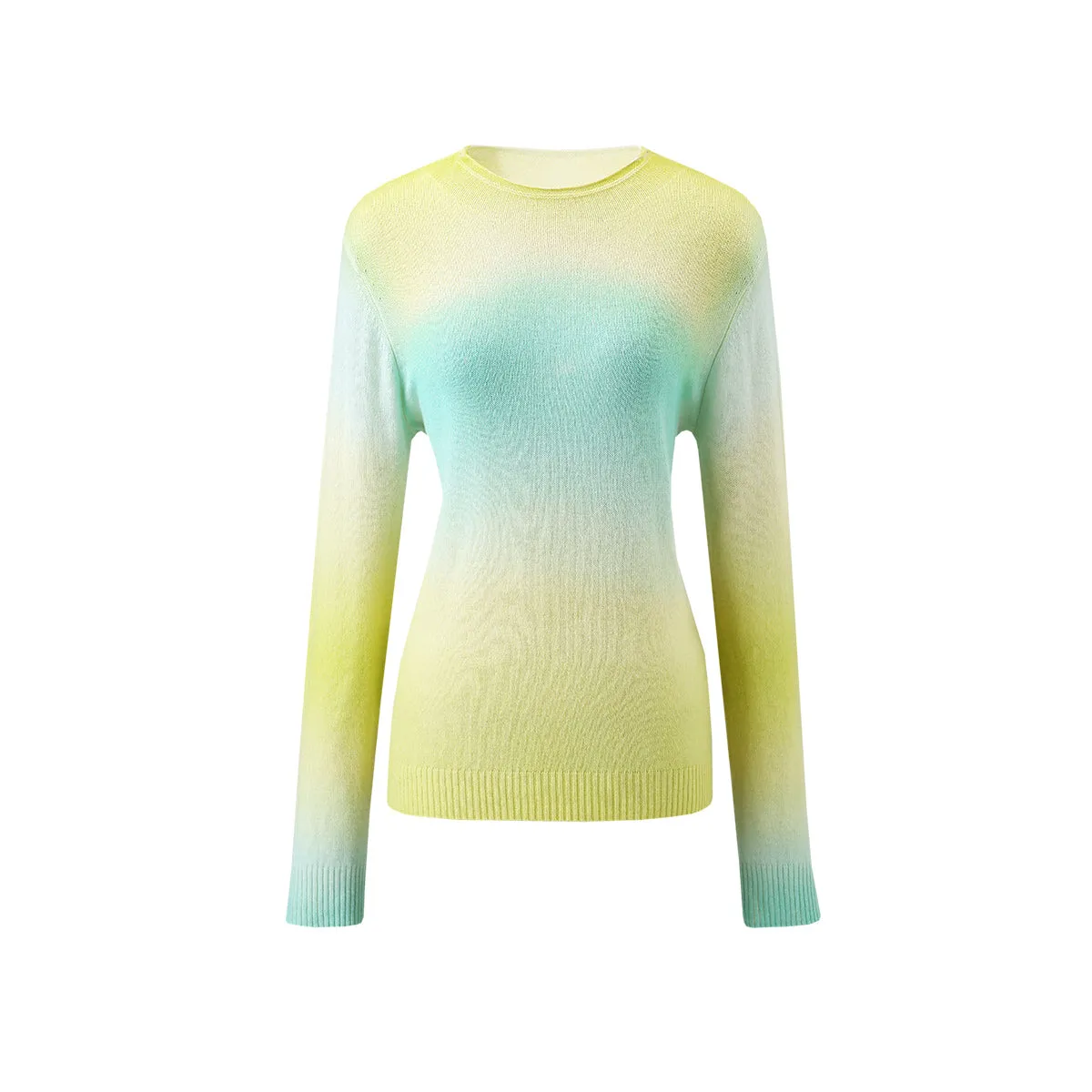 100% Cashmere Gradient Color Knit Sweater sold by COMOBOCA product image thumbnail 4