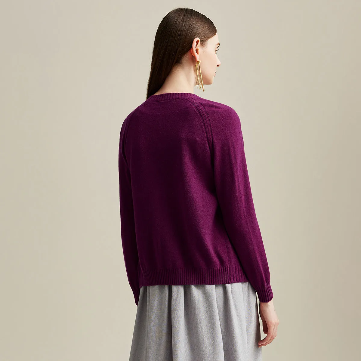 100% Cashmere Women's Cable Button Knit Cardigan sold by COMOBOCA product image thumbnail 2