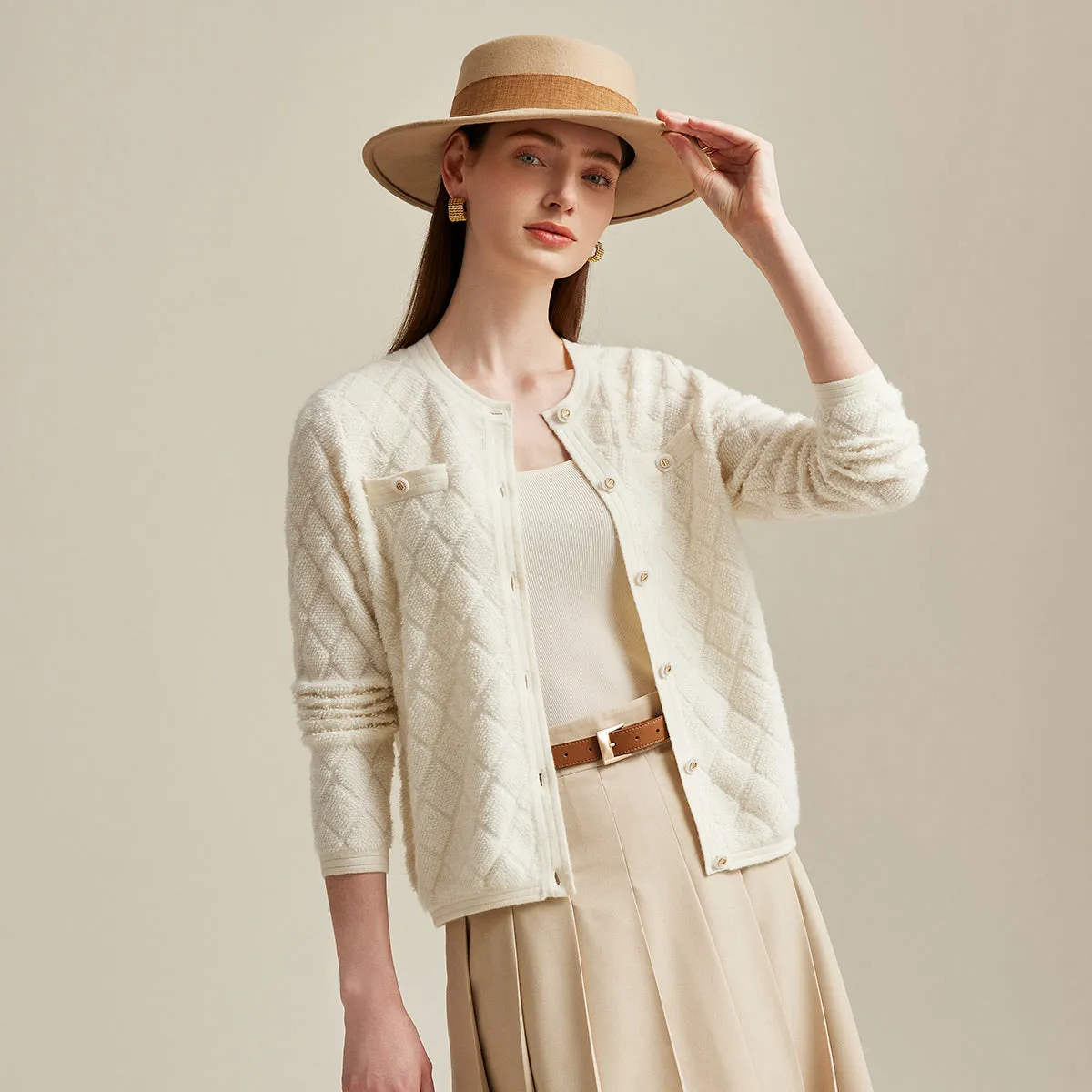 100% Cashmere Women's Knit Cardigan with Pockets sold by COMOBOCA product image thumbnail 4