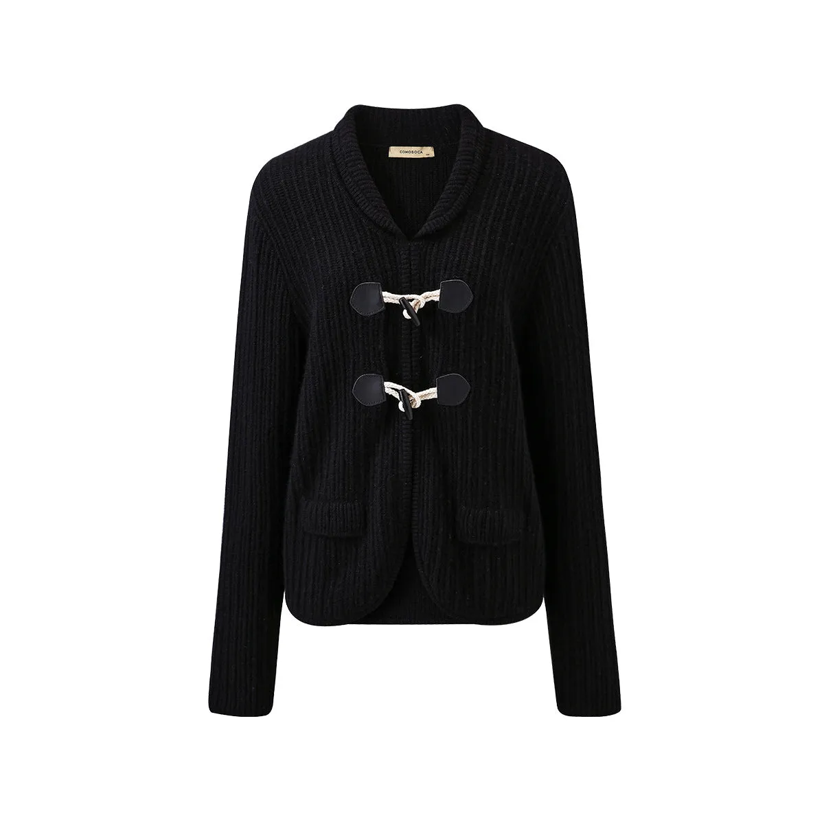 100% Cashmere Women's Toggle Closure Knit Cardigan sold by COMOBOCA product image thumbnail 4