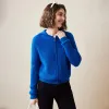 100% Cashmere Women's Ribbed Zip Knit Cardigan Hoodie sold by COMOBOCA