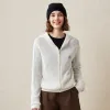 100% Cashmere Women's Ribbed Zip Knit Cardigan Hoodie sold by COMOBOCA