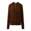 100% Cashmere Women's Ribbed Zip Knit Cardigan Hoodie sold by COMOBOCA