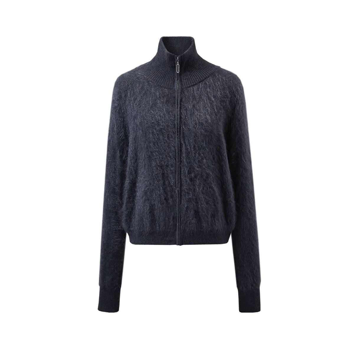 100% Brushed Cashmere Women's Fluffy Zipper Cardigan sold by COMOBOCA product image thumbnail 5