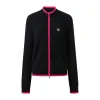 100% Cashmere Double-Head Zipper Cardigan with Contrast Trim sold by COMOBOCA