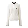 100% Cashmere Double-Head Zipper Cardigan with Contrast Trim sold by COMOBOCA