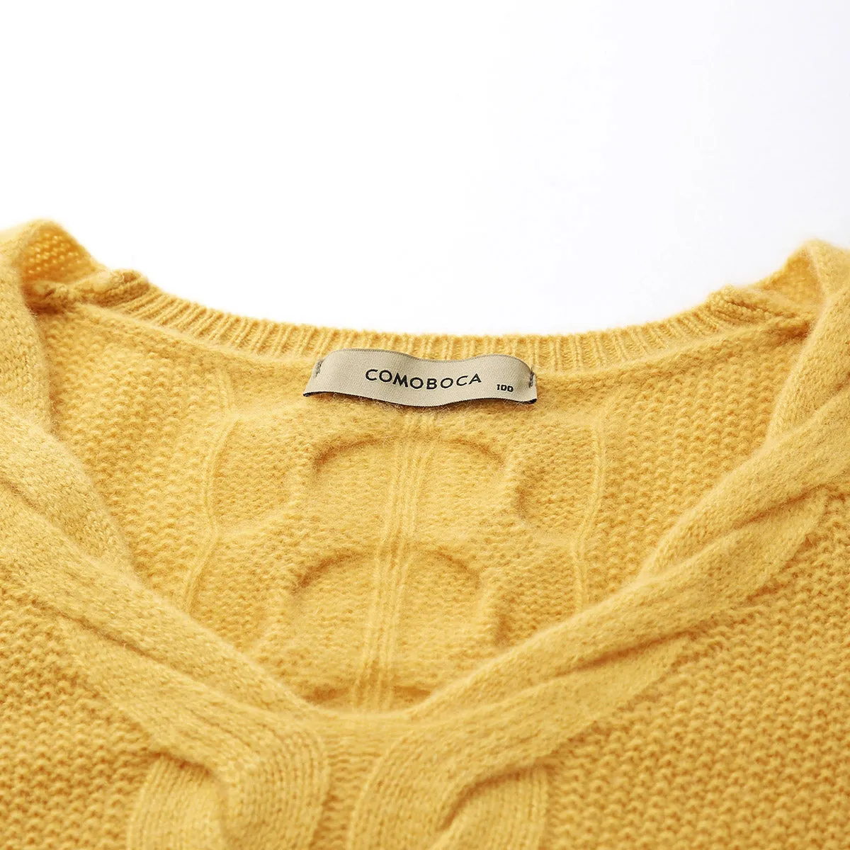 100% Cashmere Women's Cable Knit V-Neck Sweater sold by COMOBOCA product image thumbnail 4