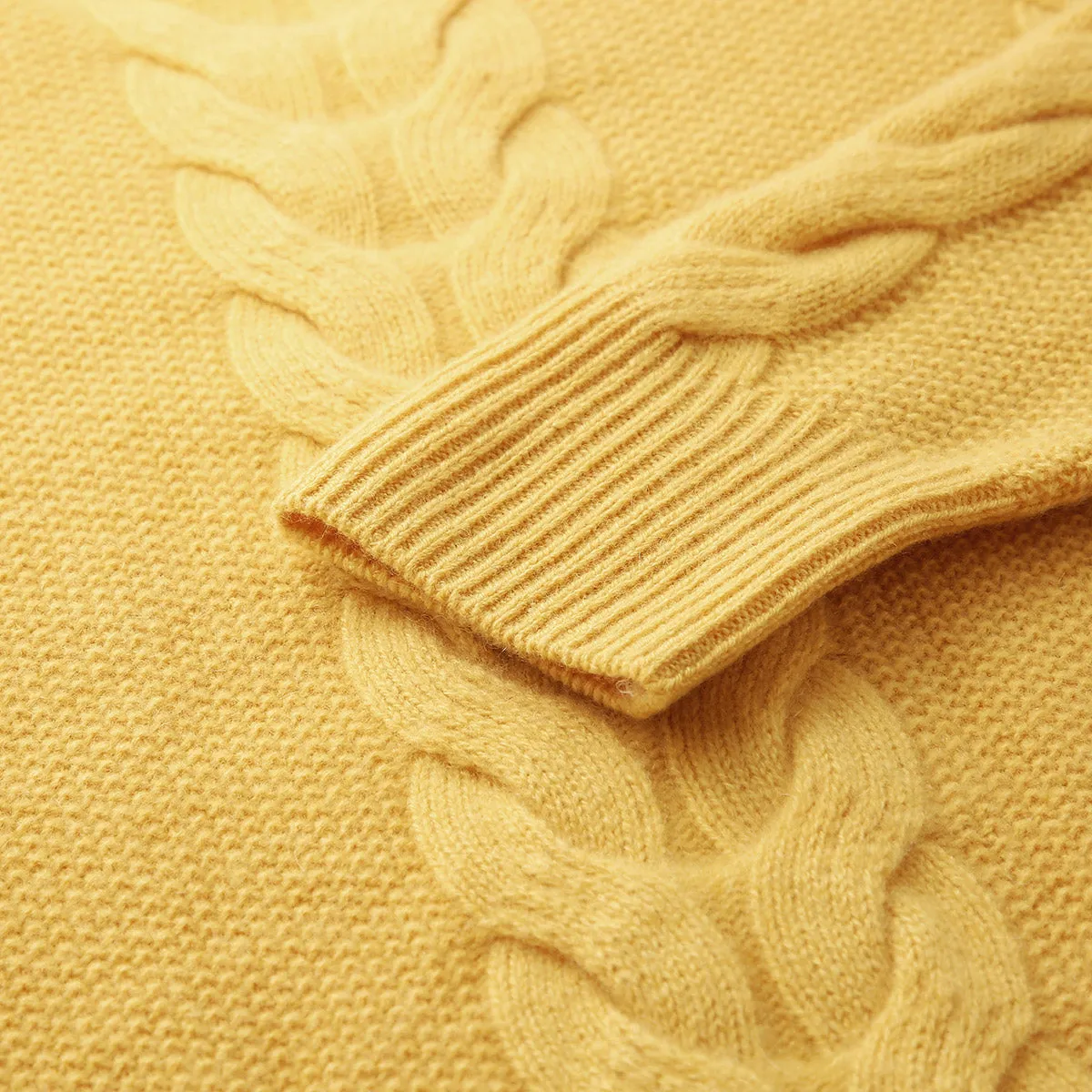 100% Cashmere Women's Cable Knit V-Neck Sweater sold by COMOBOCA product image thumbnail 5