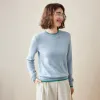 100% Cashmere Women's Color Accented Knit Pullover Sweater sold by COMOBOCA