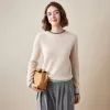 100% Cashmere Women's Color Accented Knit Pullover Sweater sold by COMOBOCA