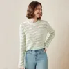 100% Cashmere Cozy Striped Knit Pullover Sweater sold by COMOBOCA
