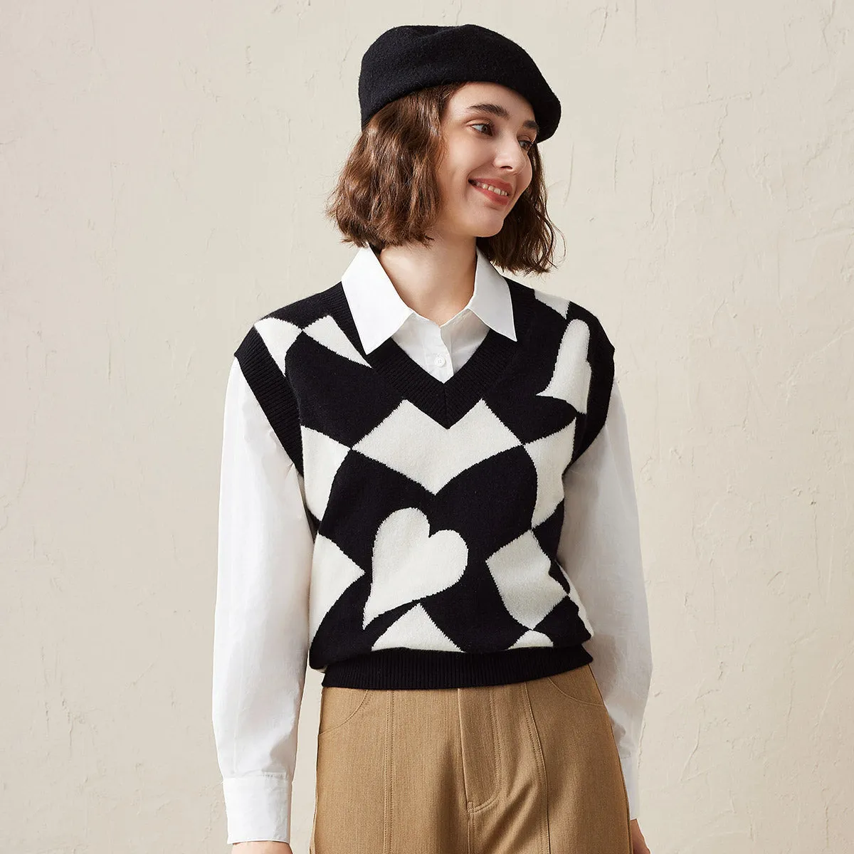 100% Cashmere Women's Vintage Inspired Knit Vest sold by COMOBOCA product image thumbnail 5