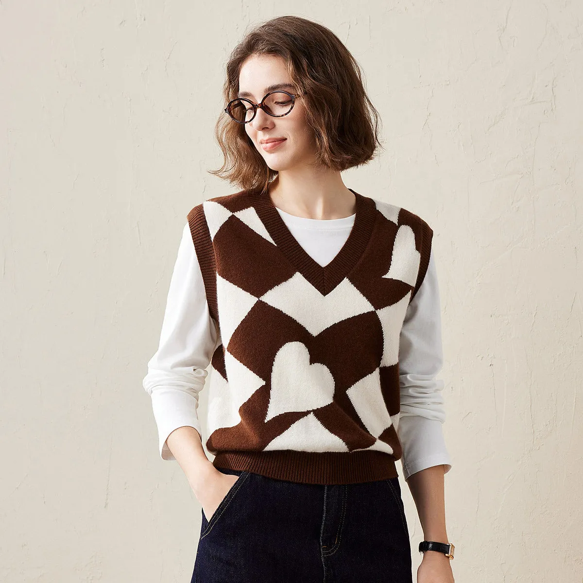 100% Cashmere Women's Vintage Inspired Knit Vest sold by COMOBOCA